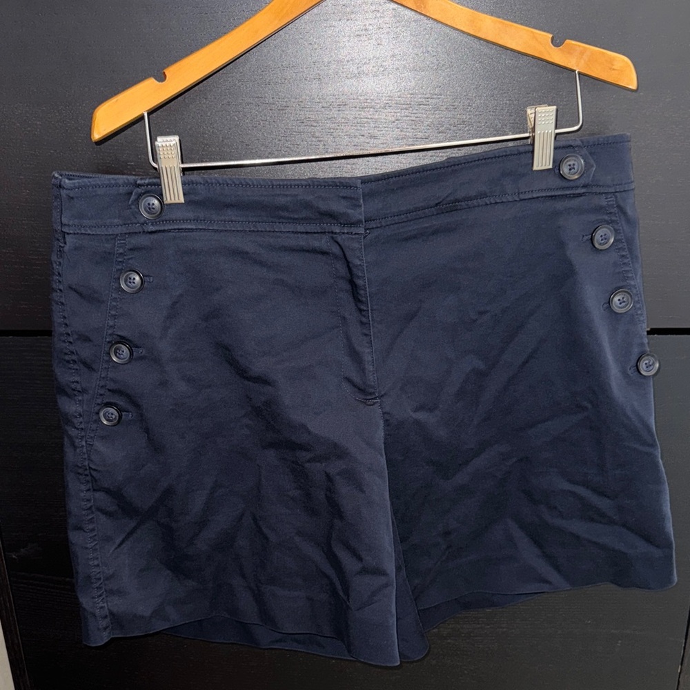 Chico's Dark Blue Button-Detail Women's Shorts